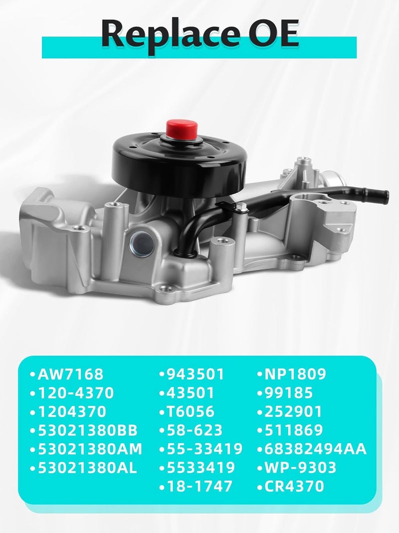 Pnktool AW7168 Engine Water Pump Kit Compatible with 2004-2008 Durango V8 5.7L,2003-2008 Ram 1500 V8 5.7L,Ram 2500 V8 5.7L,Ram 3500 V8 5.7L,Aspen 2007-2008 V8 5.7L - Image 4
